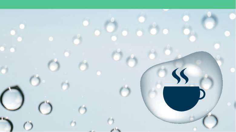 Cup of coffee icon floating in water bubble