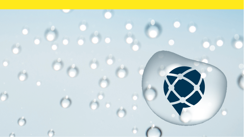 Speech bubble icon floating in water bubble