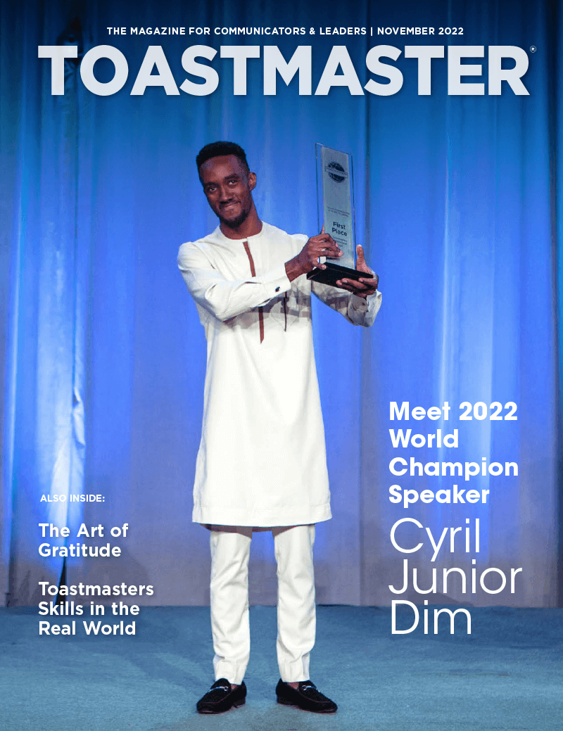 November 2022 cover of Toastmaster magazine