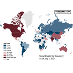 Total Clubs by Country 2018