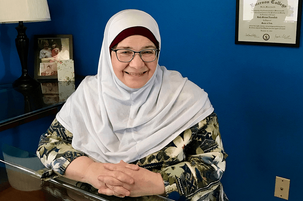 Woman posing in white hijab