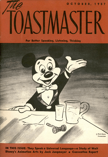 Illustration of Mickey Mouse at table with gavel