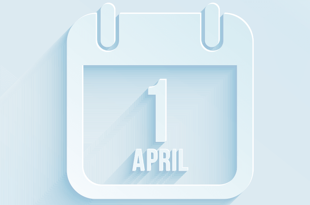 April 1 showing on calendar