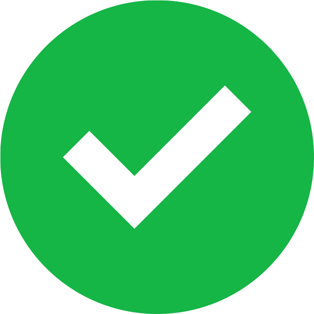White checkmark in green circle