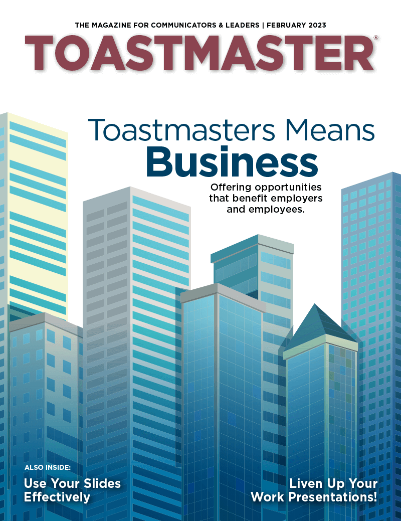 February 2022 cover of Toastmaster magazine