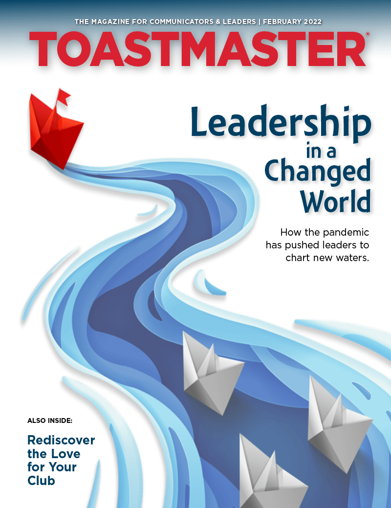 February 2022 cover of Toastmaster magazine